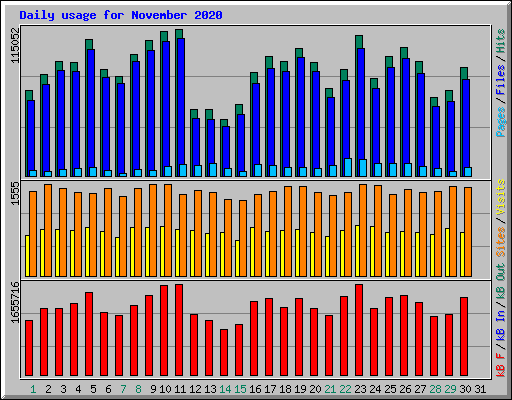 Daily usage for November 2020