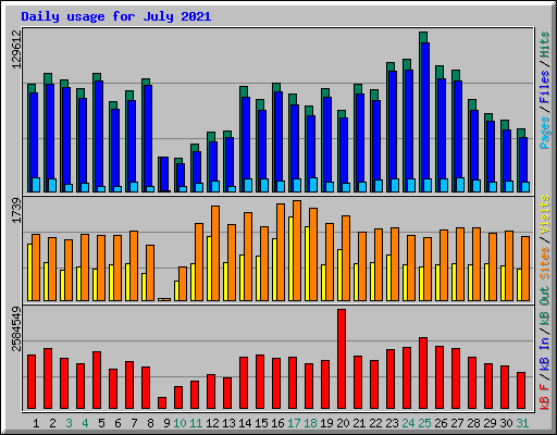 Daily usage for July 2021