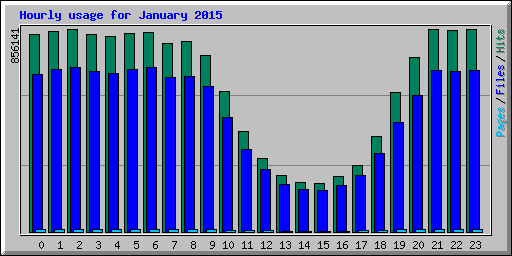 Hourly usage for January 2015