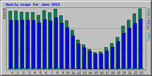 Hourly usage for June 2016