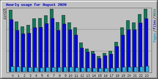 Hourly usage for August 2020