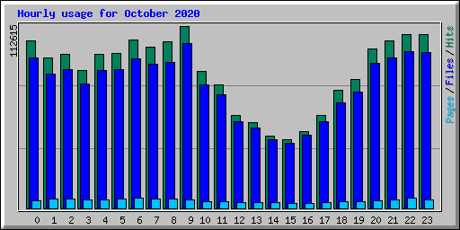 Hourly usage for October 2020