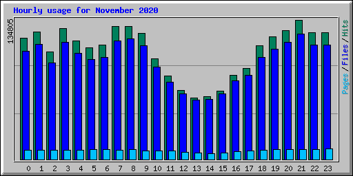 Hourly usage for November 2020