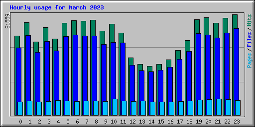 Hourly usage for March 2023