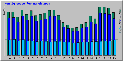 Hourly usage for March 2024